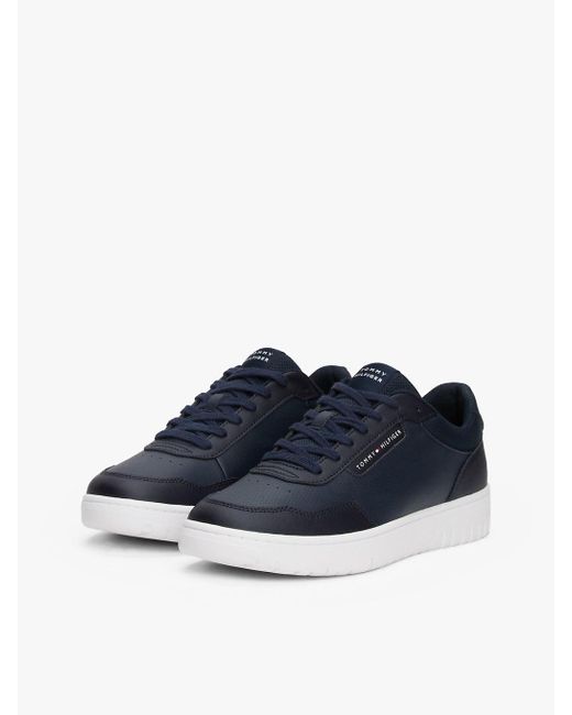 Baskets En Cuir Multitextures Tommy Hilfiger pour homme en coloris Blue