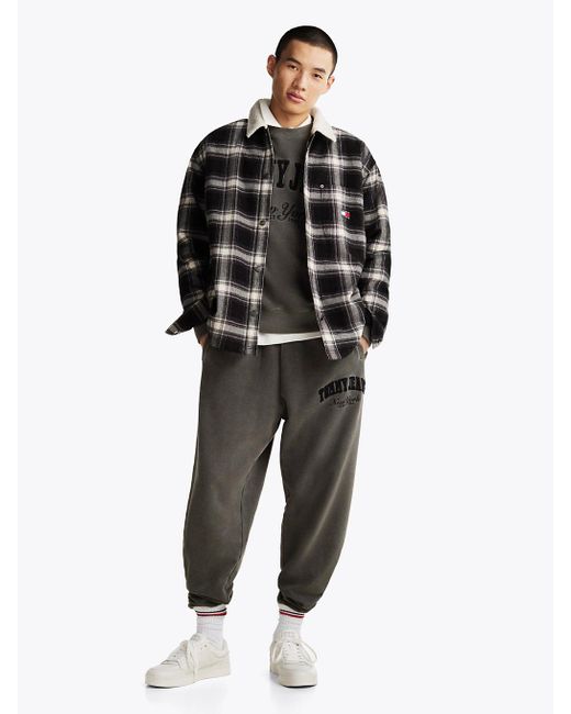 Tommy Hilfiger Black Varsity Washed Relaxed Joggers for men