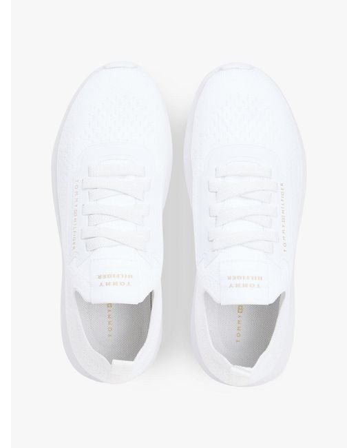 Tommy Hilfiger White Knit Lightweight Mono-Sock Slip-On Trainers