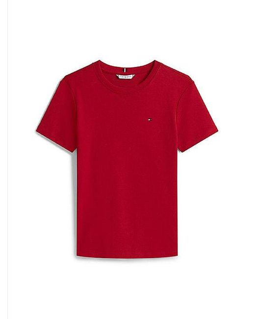 Tommy Hilfiger Slim Fit T-shirt Met Ronde Hals in het Red