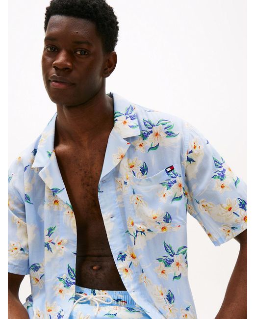 Camicia Stile Bowling Con Stampa di Tommy Hilfiger in Blue da Uomo