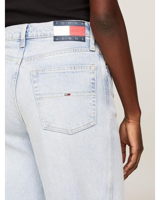 Tommy Hilfiger White High Rise Wide Leg Distressed Jeans