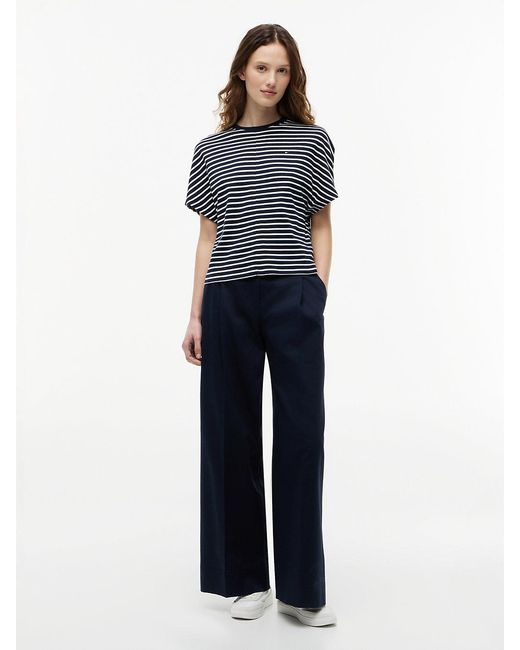 Tommy Hilfiger Blue Batwing Sleeve Crew Neck T-Shirt