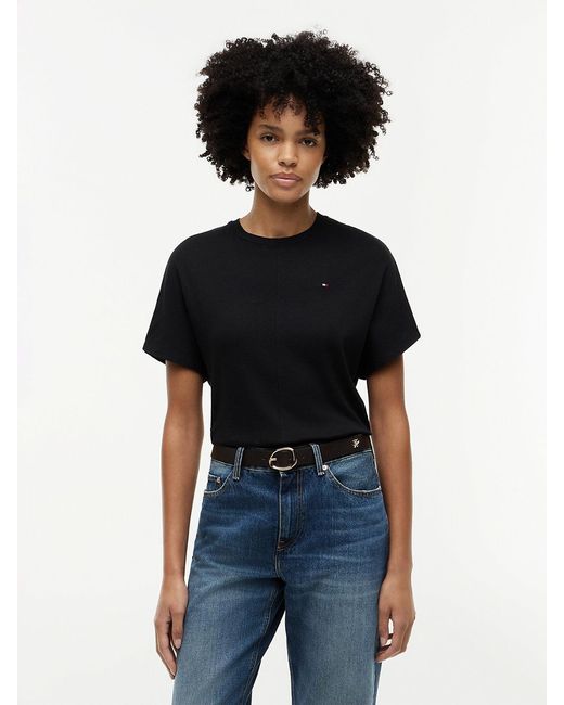 Tommy Hilfiger Black Batwing Sleeve Crew Neck T-Shirt