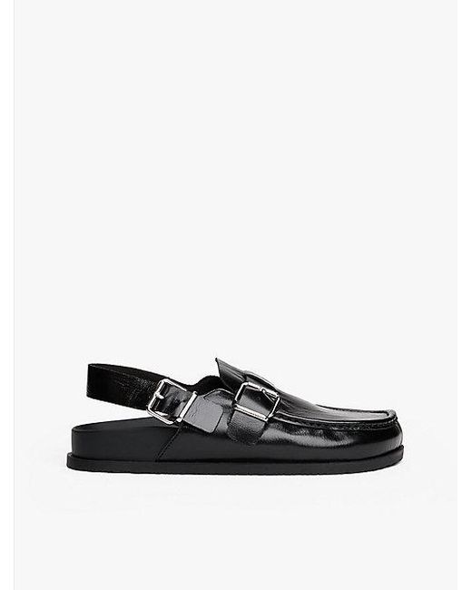 Tommy Hilfiger Glanzend Leren Slingback-Muiltje Met Gesp in het White