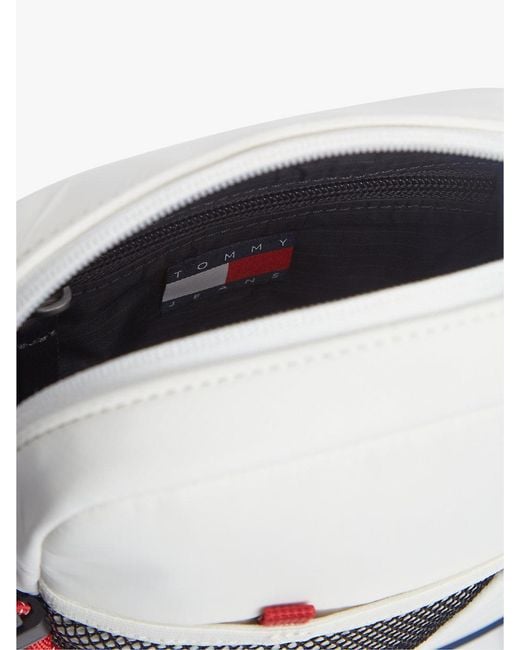 Tommy Hilfiger White Outdoor Mesh Pocket Crossbody Reporter Bag for men
