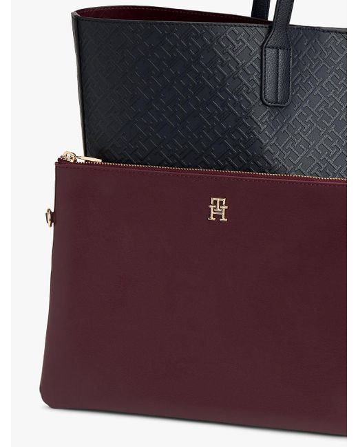 Tommy Hilfiger Blue Hilfiger Icon Embossed Tote Bag