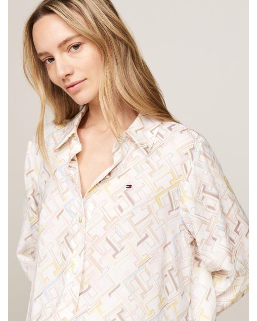 Ensemble de pyjama chemise et bas à monogramme Tommy Hilfiger en coloris Natural