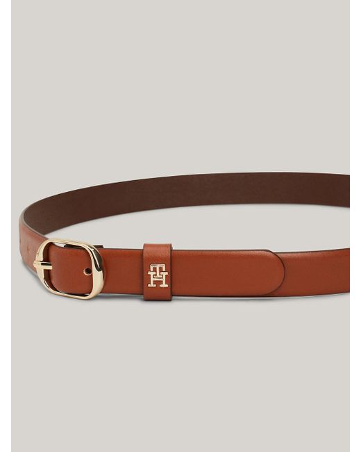 Tommy Hilfiger Brown Casual Oval Buckle Leather Belt