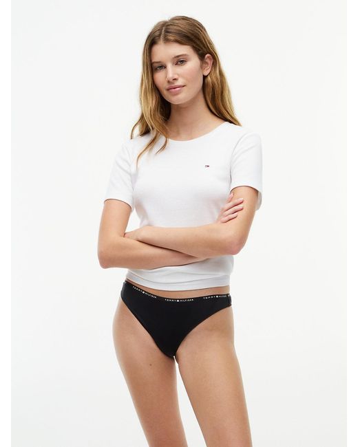 Tommy Hilfiger White 5-Pack Microfibre Thongs And Briefs