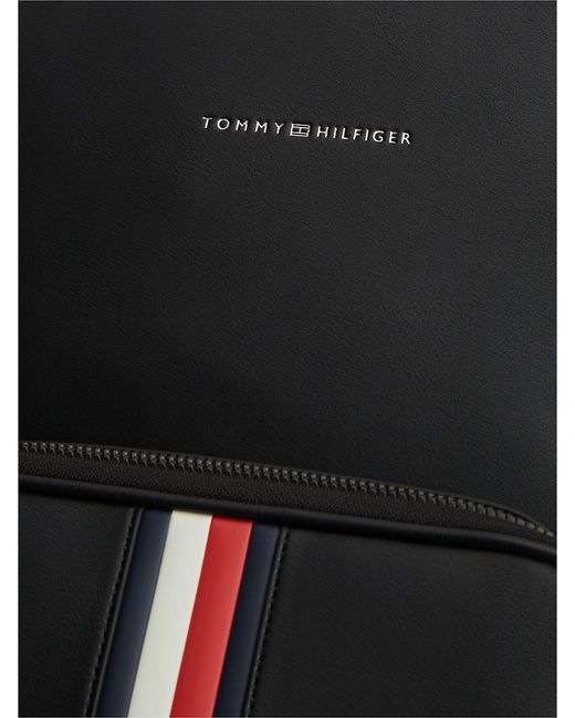 Sac À Dos Arrondi À Bande De Logo Emblématique Tommy Hilfiger pour homme en coloris Black
