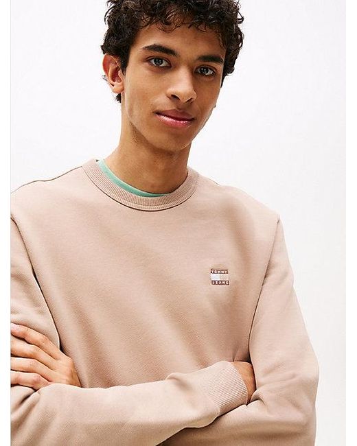Tommy Hilfiger Sweatshirt Met Ronde Hals En Tommy-Badge in het Blue voor heren