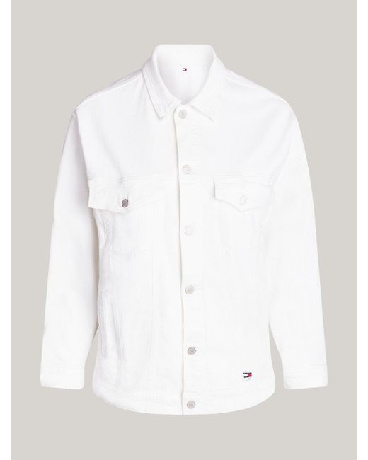 Tommy Hilfiger White Curve Regular Fit Denim Trucker Jacket