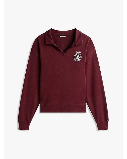 Tommy Hilfiger Relaxed Fit Lounge-Trui Met Embleem in het Red