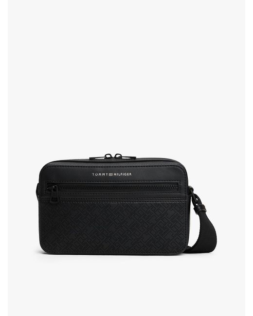 Borsa Reporter A Tracolla Th Monogram di Tommy Hilfiger in Black da Uomo