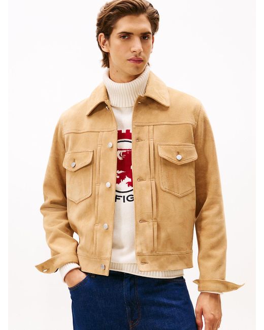 Tommy Hilfiger Natural Suede Trucker Jacket for men