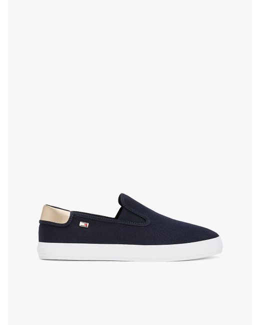 Tommy Hilfiger Blue Canvas Slip-on Trainers