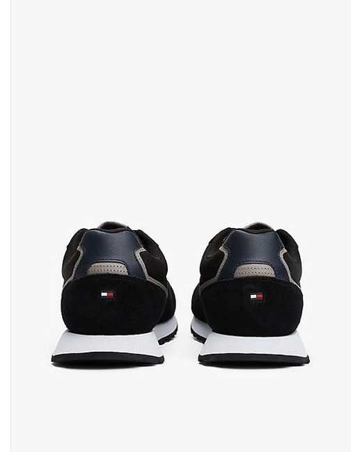 Tommy Hilfiger Suède Sneaker Met Logo in het Black voor heren