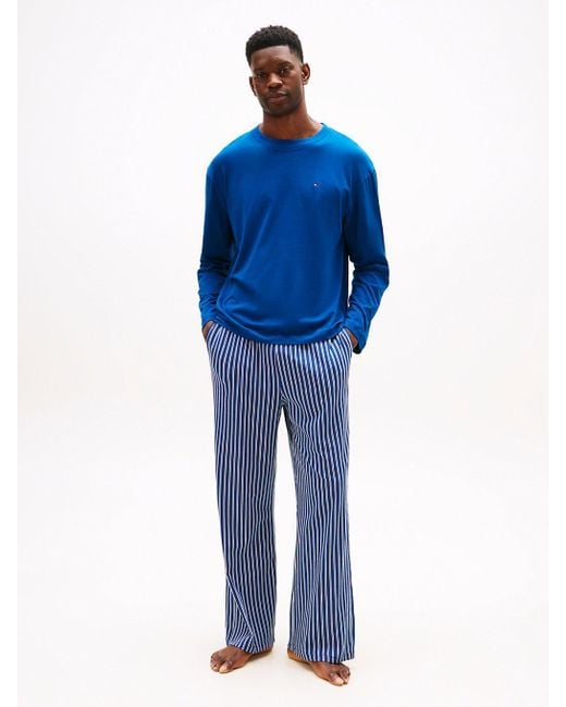Completo Pigiama Original A Maniche Lunghe di Tommy Hilfiger in Blue da Uomo