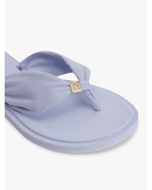 Tommy Hilfiger White Th Monogram Plaque Flip-Flops