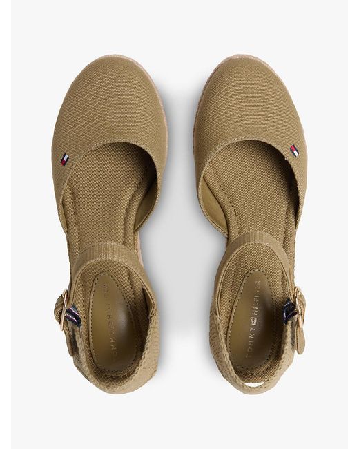 Tommy Hilfiger Natural Canvas Wedge Espadrilles