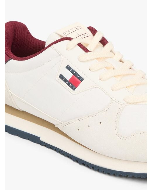 Tommy Hilfiger White Mixed Texture Fine Cleat Trainers for men