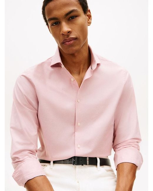 Tommy Hilfiger Pink New York Label Th Flex Slim Fit Shirt for men