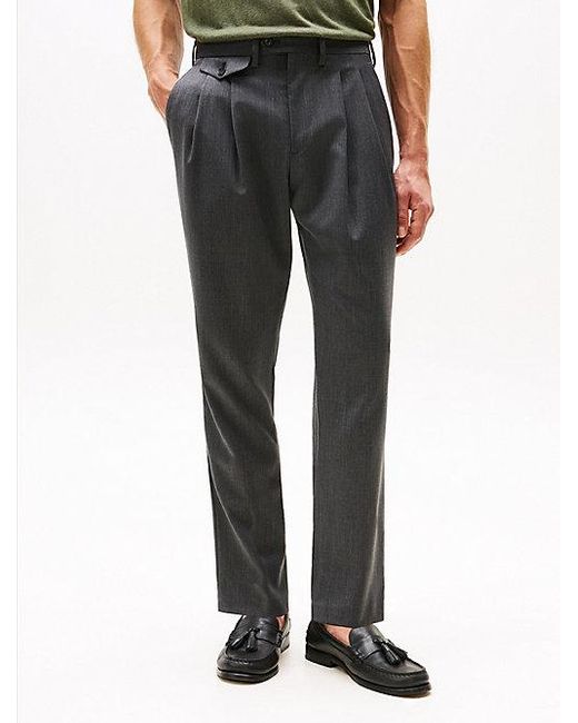 Tommy Hilfiger Pantalon Van Wolmix Twill Met Persvouwen in het Gray voor heren