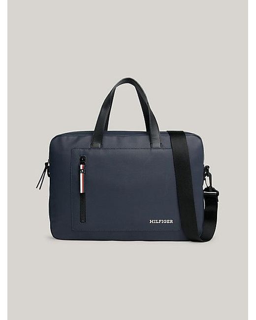 Tommy Hilfiger Slanke Laptoptas Met Piquétextuur in het Blue voor heren
