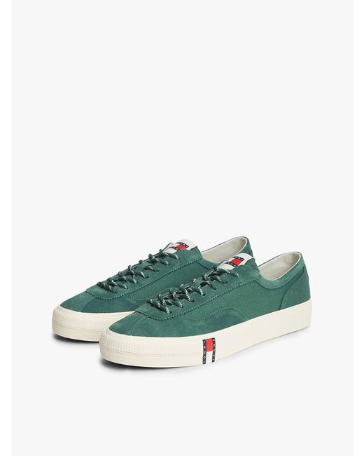 Tommy Hilfiger Green Canvas Archive Runner Trainers for men