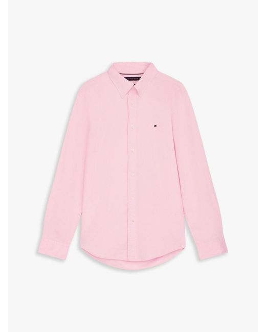 Tommy Hilfiger Pink Regular Fit Flex Poplin Shirt for men