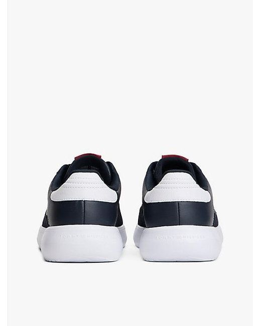 Tommy Hilfiger Leren Sneaker Met Fijne Profielzool in het Blue voor heren