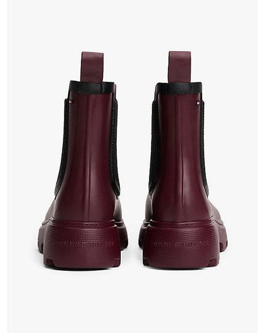 Tommy Hilfiger Purple Knöchelhoher Regenstiefel Mit Warmem Futter