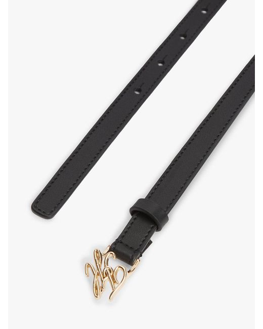Tommy Hilfiger White Logo Plaque Buckle Leather Belt