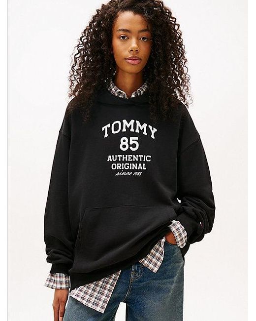 Sudadera Con Capucha 1985 Oversize Tommy Hilfiger de color Black