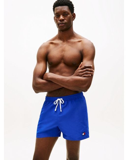 Tommy Hilfiger Blue Heritage Logo Mid Length Swim Shorts for men