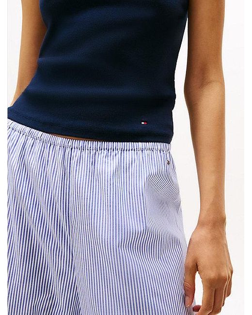 Tommy Hilfiger White Lockere Hose Mit Lochstickerei