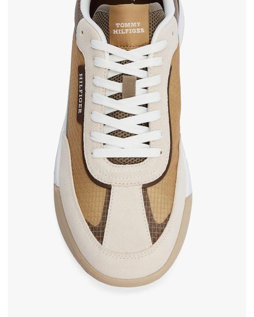 Baskets Classiques En Cuir À Semelle Crantée Tommy Hilfiger pour homme en coloris White