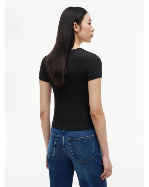 Tommy Hilfiger Black Slim Henley T-Shirt