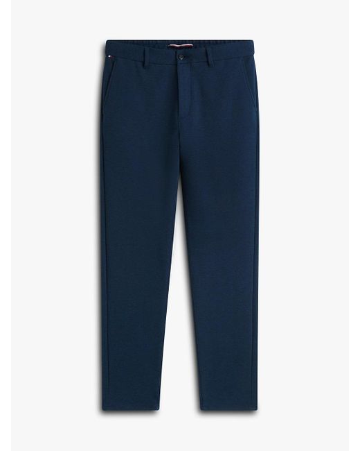 Tommy Hilfiger Blue Harlem Interlock Knit Pique Tapered Leg Trousers for men