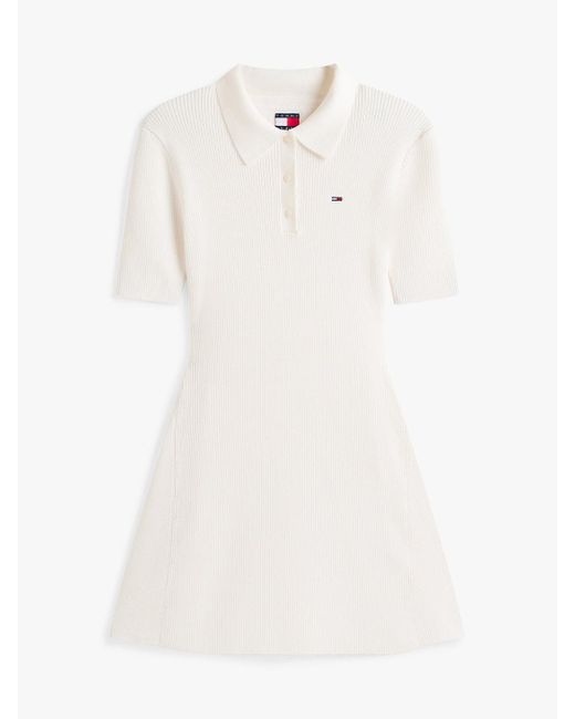 Robe Pull Courte À Col Polo Tommy Hilfiger en coloris Natural