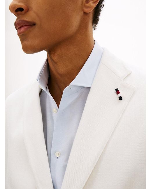 Tommy Hilfiger Natural Regular Fit Twill Single Breasted Blazer for men