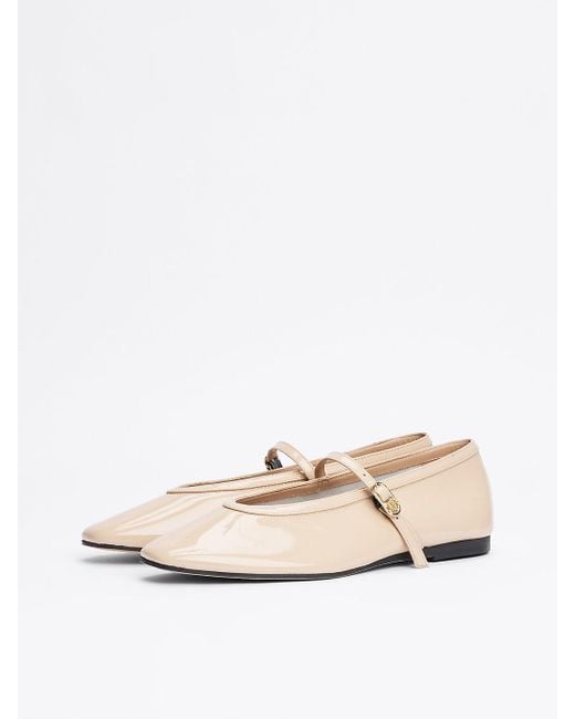 Ballerines Mary Jane En Cuir Verni Tommy Hilfiger en coloris White
