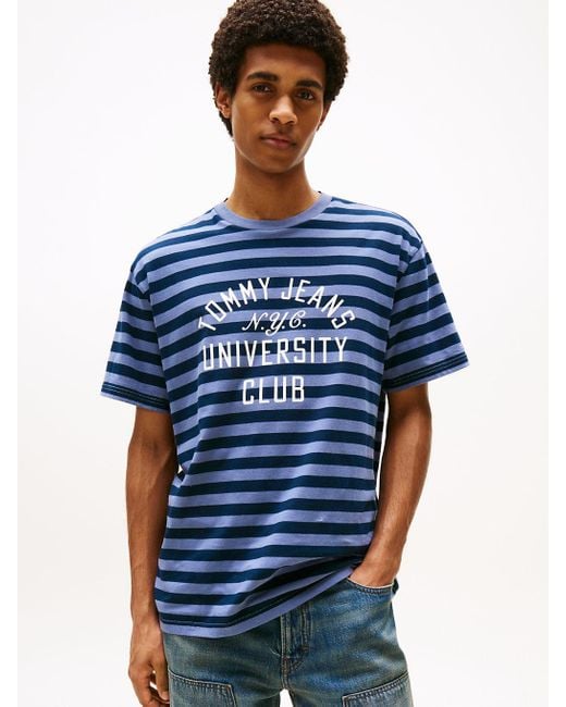 T-Shirt Décontracté À Rayures Tommy Hilfiger pour homme en coloris Blue