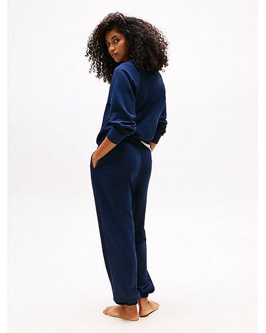 Tommy Hilfiger Relaxed Fit Loungejogger Met Boorden in het Blue
