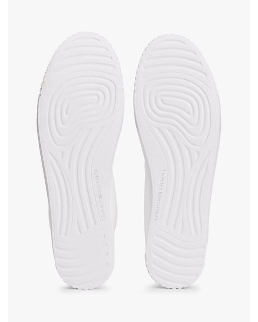 Tommy Hilfiger White Canvas Flag Embroidery Trainers