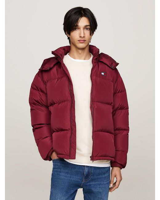 Tommy Hilfiger Red Water Repellent Down-filled Alaska Puffer Jacket for men
