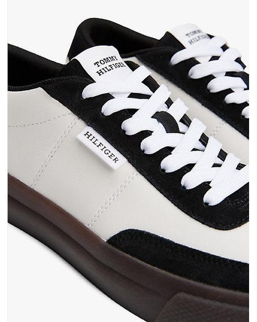 Tommy Hilfiger Suède Sneaker Met Contrasterende Cupsole in het White voor heren
