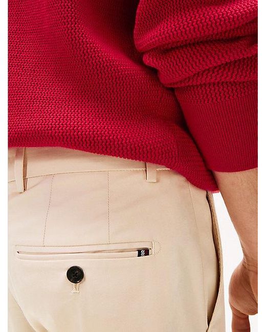Tommy Hilfiger Denton Smart-Casual Chino Met Rechte Broekspijpen in het Red voor heren