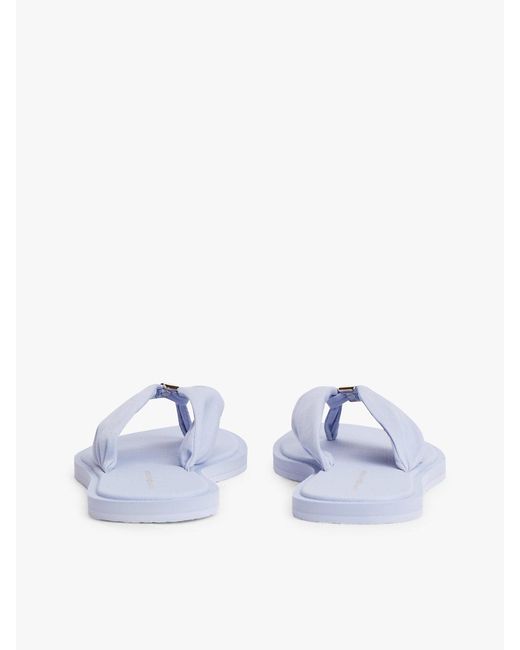 Tommy Hilfiger White Th Monogram Plaque Flip-Flops